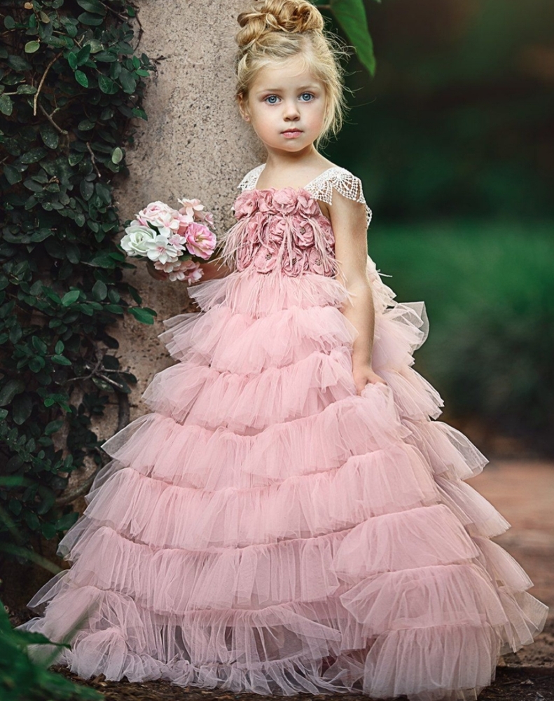 Dollcake shower her with flowers pink dress gown